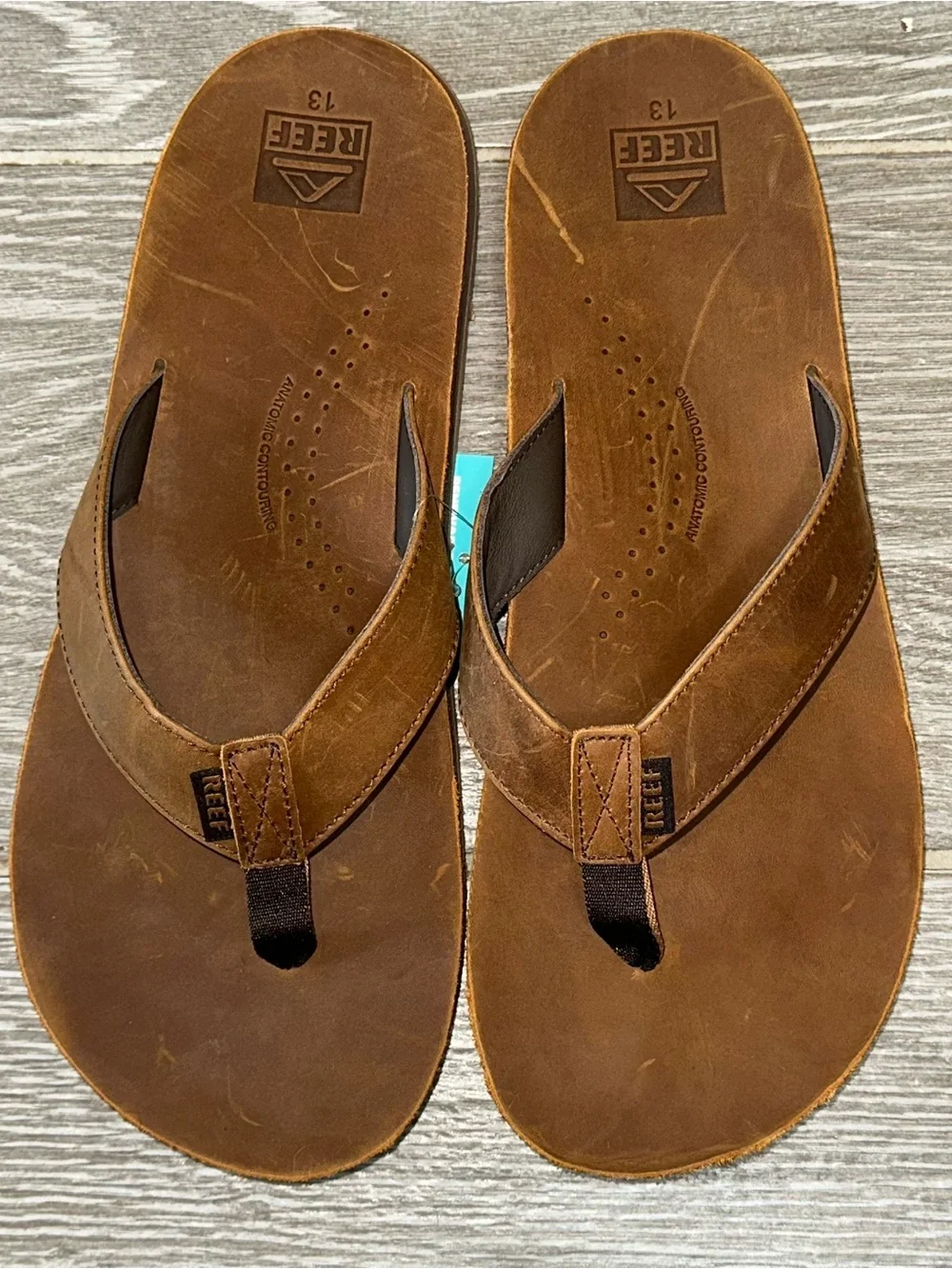 Reef Drift Classic Leather Flip Flop Sandals Brown Men’s 13 Casual Summer Beach